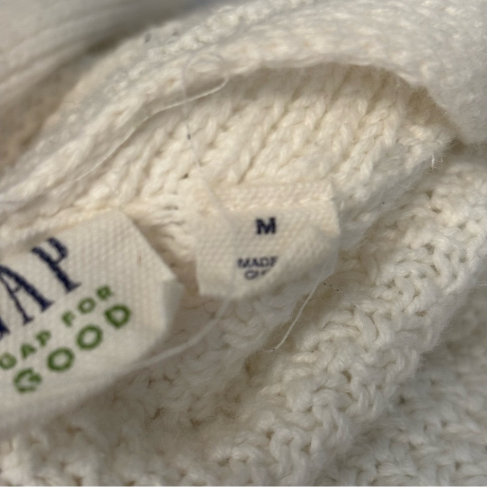 Gap for good women's white knit open cardigan sweater in size medium - Picture 7 of 9